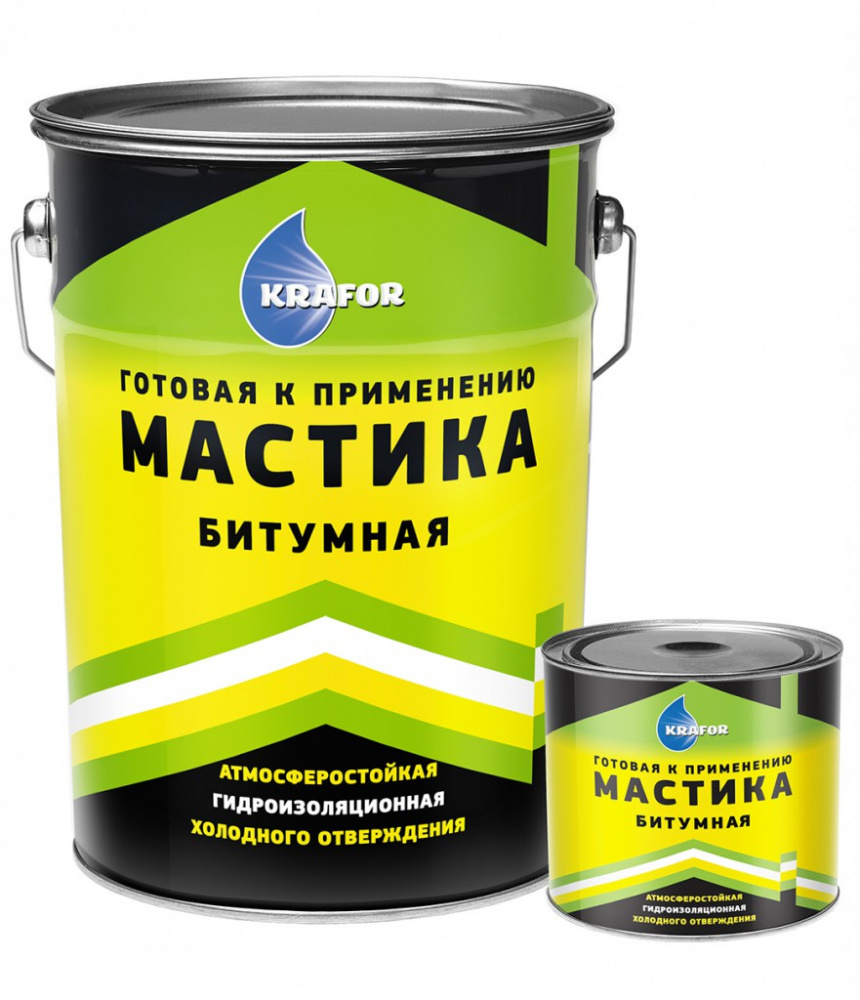 Мастика битумная KRAFOR, 16кг - купить в интернет-магазине Стройинвест |  Иваново