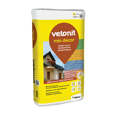 Штукатурка минеральная Vetonit min decor короед 2,0мм белая, 25кг