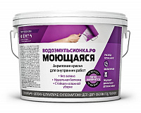 Краска акриловая Водоэмульсионка для внутр.работ моющаяся супербелая, 15кг