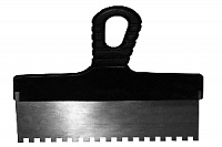 Шпатель фасадный зубчатый стальной пластм.ручка 400мм (10/60) "КЕДР"
