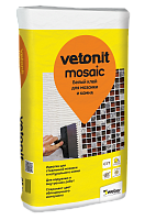 Клей для мозаики и камня Vetonit mosaic белый, 25кг
