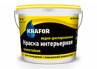 Краска ВД "KRAFOR" латексная интер.влагостойкая, 14кг