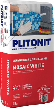 Клей плиточный PLITONIT Mosaic White, 25кг