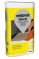 Клей монтажный Vetonit block для стен из блоков и кирпича, 25кг