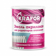 Эмаль акриловая для радиаторов KRAFOR супербелая, 1кг