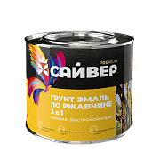 Эмаль-грунт по ржавчине 3 в 1 САЙВЕР серая, 0.8кг