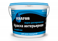 Краска ВД "KRAFOR" интерьерная супербелая, 6.5кг